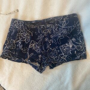 Express floral short - navy and white, cotton blend